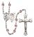 Saint Sebastian and Track & Field Rosary with Light Amethyst Beads