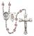 Guardian Angel and Baseball Rosary with Light Amethyst Beads