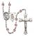 Guardian Angel and Hockey Rosary with Light Amethyst Beads