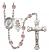 Softball and Guardian Angel Rosary with Light Amethyst Beads