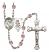 Guardian Angel and Track&Field Rosary with Light Amethyst Beads