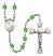 Saint Charles Borromeo Engravable Rosary with Peridot Beads