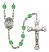 Saint Christopher Engravable Rosary with Peridot Beads