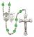 Saint Christopher and Nat'l Guard Rosary with Peridot Beads