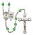 Saint Christopher and Navy Rosary with Peridot Beads