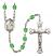 Saint Dymphna Engravable Rosary with Peridot Beads