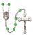 San Judas Engravable Rosary with Peridot Beads