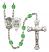 Saint Michael and Navy Rosary with Peridot Beads