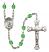 GUARDIAN ANGEL with CHILD Engravable Rosary with Peridot Beads