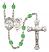 Saint Sebastian and Field Hockey Rosary with Peridot Beads