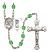 Saint Christopher and Motorcycle Rosary with Peridot Beads