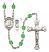 Saint Christopher and Skiing Rosary with Peridot Beads