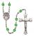 Virgen del Carmen Rosary with Peridot Beads