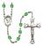 Saint Peter Canisius Engravable Rosary with Peridot Beads