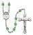 Saint Damien of Molokai Engravable Rosary with Peridot Beads