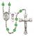 Saint Christopher and Track&Field Rosary with Peridot Beads