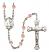 Saint Andrew the Apostle Engravable Rosary with Pink Beads