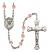 Saint Agatha Engravable Rosary with Pink Beads