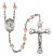 Saint Anthony of Padua Engravable Rosary with Pink Beads