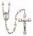 Saint Barbara Engravable Rosary with Pink Beads