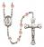 Saint Blaise Engravable Rosary with Pink Beads