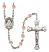 Saint Frances Cabrini Engravable Rosary with Pink Beads