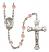 Saint Cecilia Engravable Rosary with Pink Beads