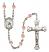 Saint Bernadette Engravable Rosary with Pink Beads