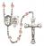 Saint Brendan The Navigator and Navy Rosary with Pink Beads