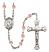 Saint Camillus of Lellis Engravable Rosary with Pink Beads