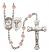 Saint Camillus of Lellis and Nurse Rosary with Pink Beads