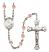 Saint Charles Borromeo Engravable Rosary with Pink Beads