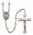 Saint Catherine Laboure Engravable Rosary with Pink Beads