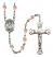 Saint Christopher Engravable Rosary with Pink Beads