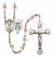 Saint Christopher and Navy Rosary with Pink Beads