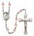 Saint Genesius of Rome Engravable Rosary with Pink Beads