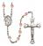 Saint Gabriel the Archangel Engravable Rosary with Pink Beads