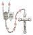 Saint George and Navy Rosary with Pink Beads