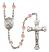 Saint Gerard Majella Engravable Rosary with Pink Beads