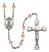 Saint Henry II Engravable Rosary with Pink Beads