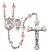 Saint Joan of Arc and Nat'l Guard Rosary with Pink Beads