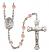 Saint John the Baptist Engravable Rosary with Pink Beads