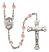 Saint Kateri Tekakwitha Engravable Rosary with Pink Beads