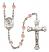 Saint Louise de Marillac Engravable Rosary with Pink Beads