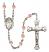 Saint Maria Faustina Engravable Rosary with Pink Beads