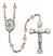 Saint Maximilian Kolbe Engravable Rosary with Pink Beads