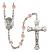 Saint Michael the Archangel Engravable Rosary with Pink Beads