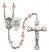 Saint Michael and Navy Rosary with Pink Beads