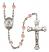 Saint Timothy Engravable Rosary with Pink Beads