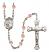 Saint Theresa Engravable Rosary with Pink Beads